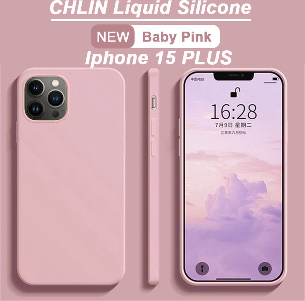 CL CHLIN® Premium Siliconen Case Iphone 15 Plus ROZE- Iphone 15 Plus hoesje - Iphone 15 Plus case - Iphone 15 Plus hoes - Silicone hoesje - Iphone 15 Plus protection - Iphone 15 Plus protector.