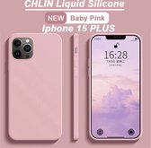 CL CHLIN® Premium Siliconen Case Iphone 15 Plus ROZE- Iphone 15 Plus hoesje - Iphone 15 Plus case - Iphone 15 Plus hoes - Silicone hoesje - Iphone 15 Plus protection - Iphone 15 Plus protector.