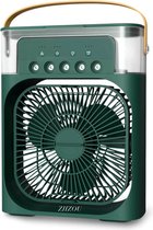 Mini Airco Aircooler Luchtkoeler Airconditioning Tafel Ventilator Luchtbevochtiger 600ml Luchtverfrisser Aroma Diffuser - Groen - Voor maar €39.99!