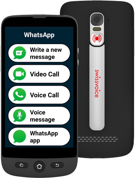 Smartphone Senior Swissvoice S510M Sans SIM - 4G+ - Bouton SOS - Android 12  - Whasapp | bol