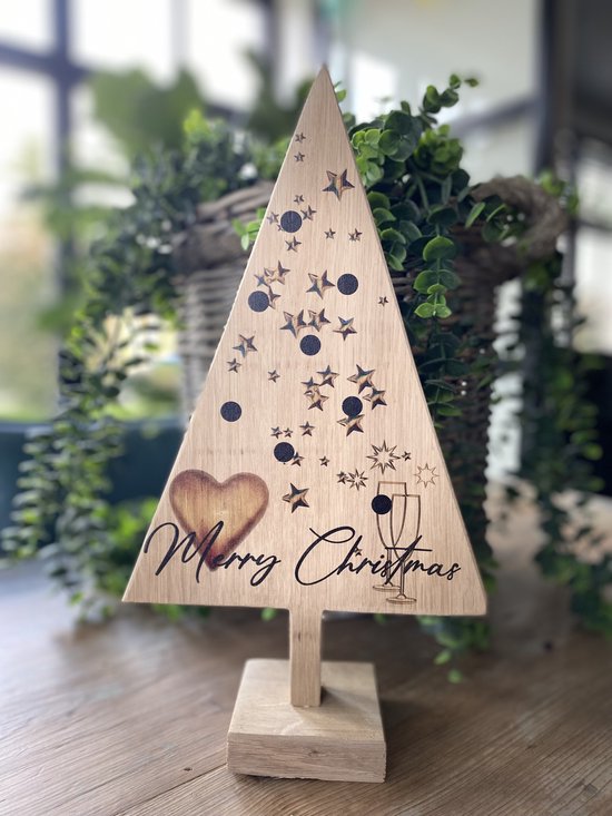Kerstboompje van hout - Kerstattentie