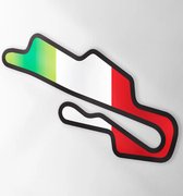 Circuit Sticker Met Vlag Mugello - Set van 2 Stickers - 10 cm breed