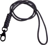 Lanyards - Lanyard - Lanyard noué noir et blanc - Nylon robuste - avec cordon téléphonique