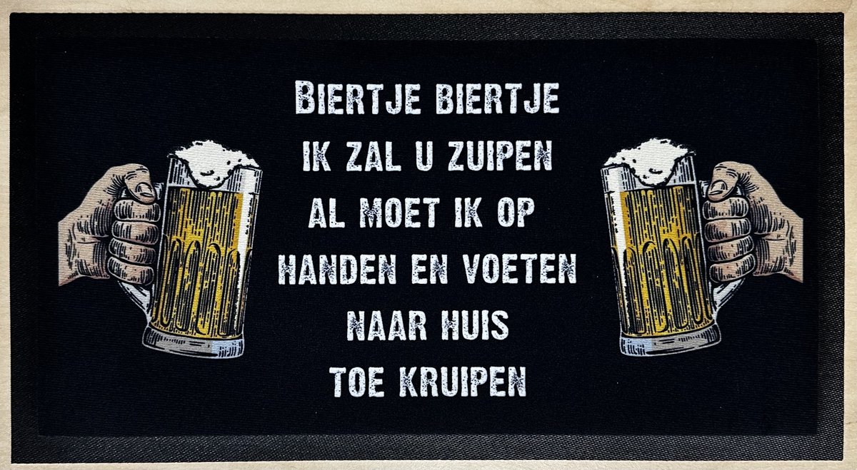 Goedkoopste Biertje ik zal u zuipen op handen en voeten naar huis toe kruipen Barmatje, Dripmat barmat, Bar matje, Bar mat, Barrunner antislip matje rubber -CAFE- THUISBAR-MANCAVE- KROEG- MAN CAVE