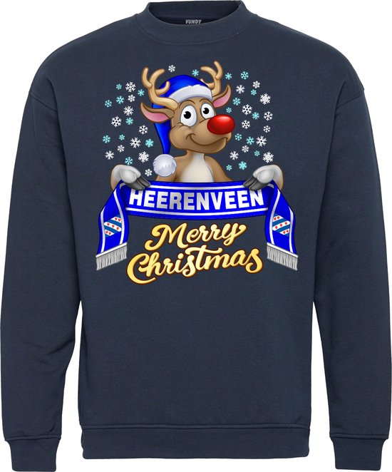 Pull de Noël Heerenveen | Ugly Christmas Pull Femme Homme | cadeau de Noël | Supporter du SC Heerenveen | Marine | taille XL
