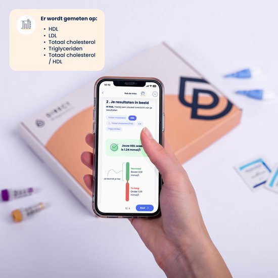 Direct Diagnostics ® Cholesterol Test Zelf Bloedwaarden testen vanuit