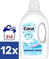 Détergent liquide Coral Optimal White (Pack économique) - 12 x 1,25 l (312 lavages)