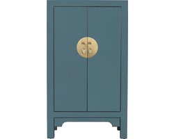 Fine Asianliving Chinese Kast Arctic Blauw Grijs - Orientique Collection B70xD40xH120cm Chinese Meubels Oosterse Kast
