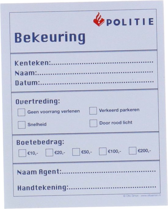 Foto: Overige merken politie bonnenboekje