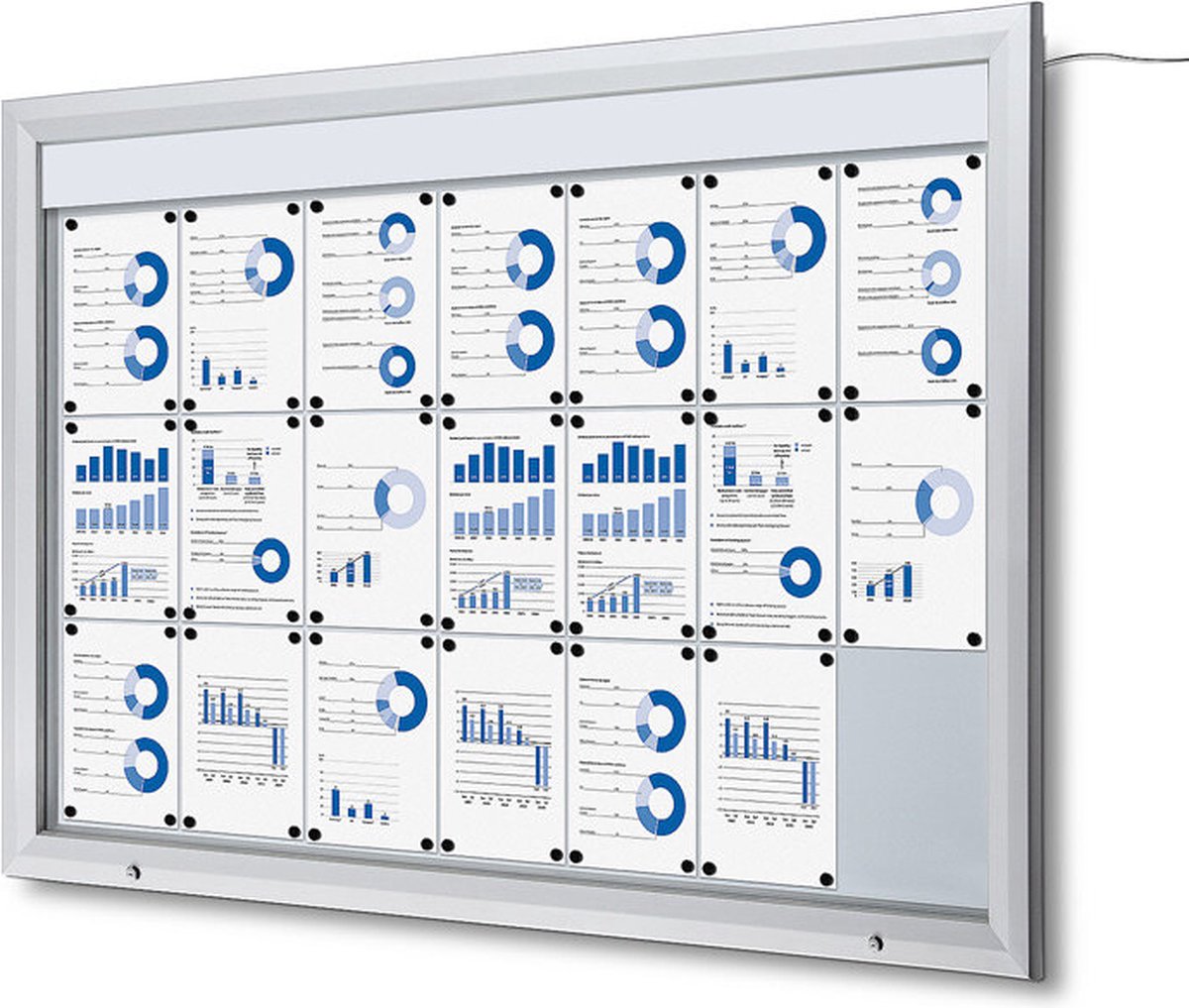 Vergrendelbaar Notitiebord Outdoor Verlicht Logo met Gasveer 21x A4 - Syna SCT21XA4PHLED - Horeca & Professioneel