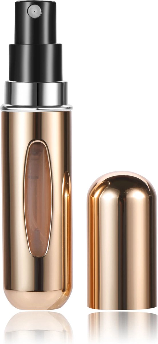 CMJ - Parfum verstuiver - Shiny Goud - 5ml - Lipstickformaat - Navulbaar - Handig voor onderweg - Luxe