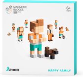 Pixio Magnetic Blocks | Story Series | Happy Family | 7 kleuren | 88 blokken