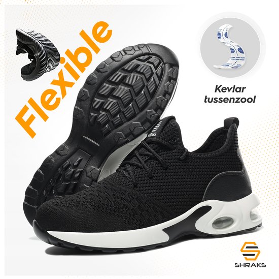 Shraks Safety Shoes - Chaussures de travail pour femmes et hommes - Steel Toe - Sneaker - Design respirant et léger - Taille 43