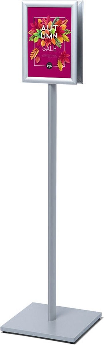 Syna Catching Posterstandaard A4 Rechte Hoeken 25 mm Dubbelzijdig - Syna CAPOA4G25D Zilver