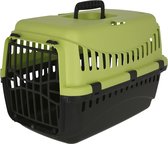 Pet Expedion, transportbox voor kleine huisdieren, katten, honden, konijnen tot 10 kg, van kunststof, 45 x 30 x 30 cm, taupe, crème