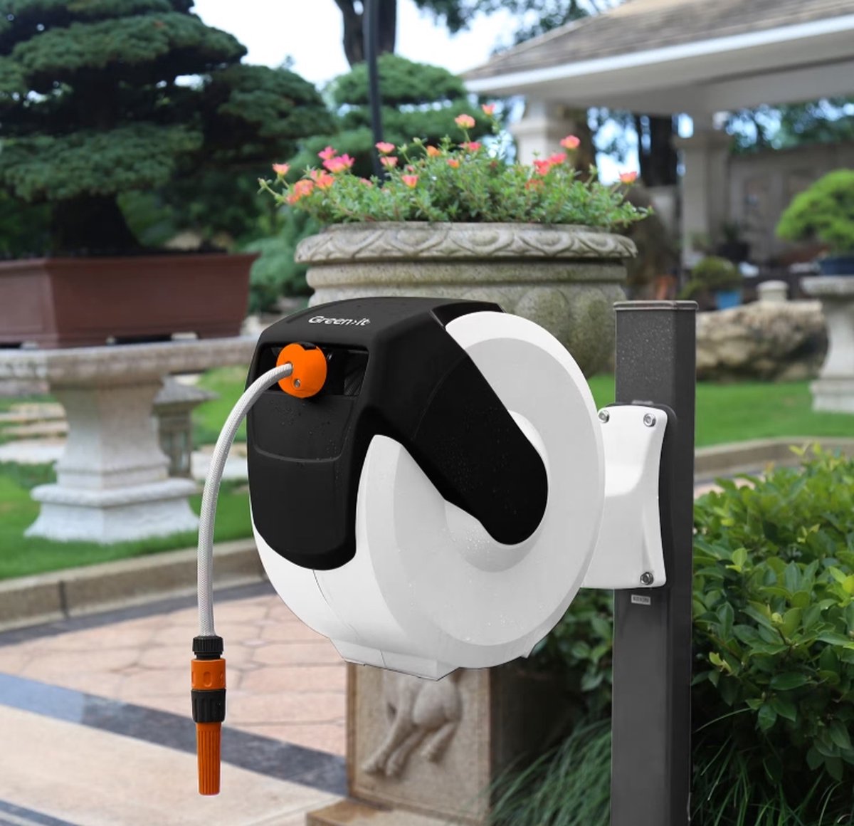 HOME It® Garden Premium Slangenbox 20m - Automatische Oprolbare Tuinslanghaspel - Wandmontage 180° - 1/2" - 8 bar – foto 5