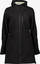 Mountain Peak dames lange softshell jas zwart - Maat XL - Met capuchon - Ritssluiting