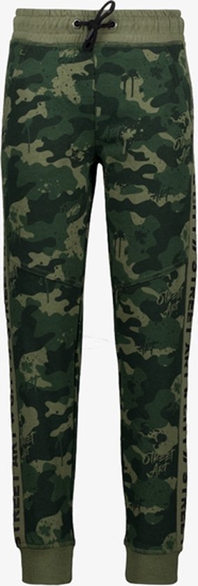 Unsigned jongens joggingbroek met camouflage print - Groen - Maat 98/104