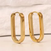 18K Gold Plated Hypoallergenic Rectangle Hoop Earrings