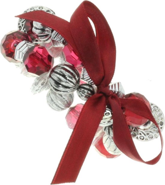 Behave Bracelet de perles rouges avec noeud