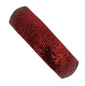 Behave Feestelijke armband dames - glam bangle - rood glitter