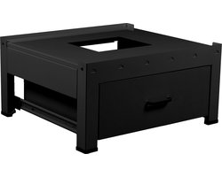 Wasmachine verhoger Manon, verstelbaar, met houten lade, zwart