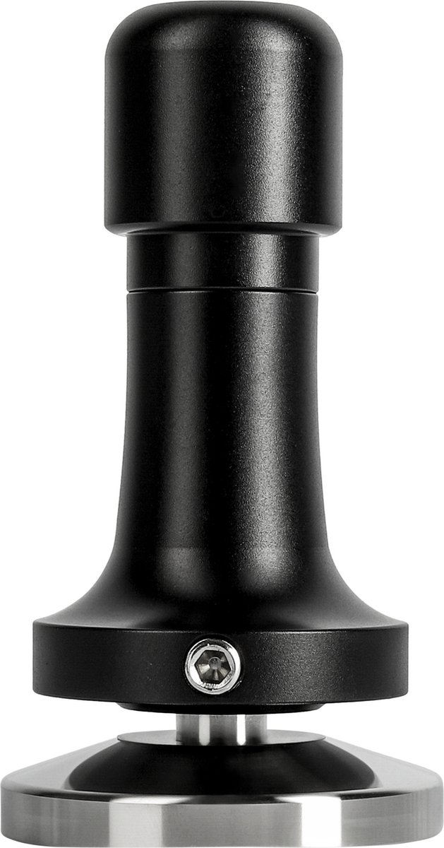 World Coffee Gear - Espresso Tamper - Instelbare drukkracht - Koffie - 58mm doorsnede - LET OP voor poartafilter 58mm (meet ajb op) - Barista essential - Zwart aluminium en vlakke RVS bodem