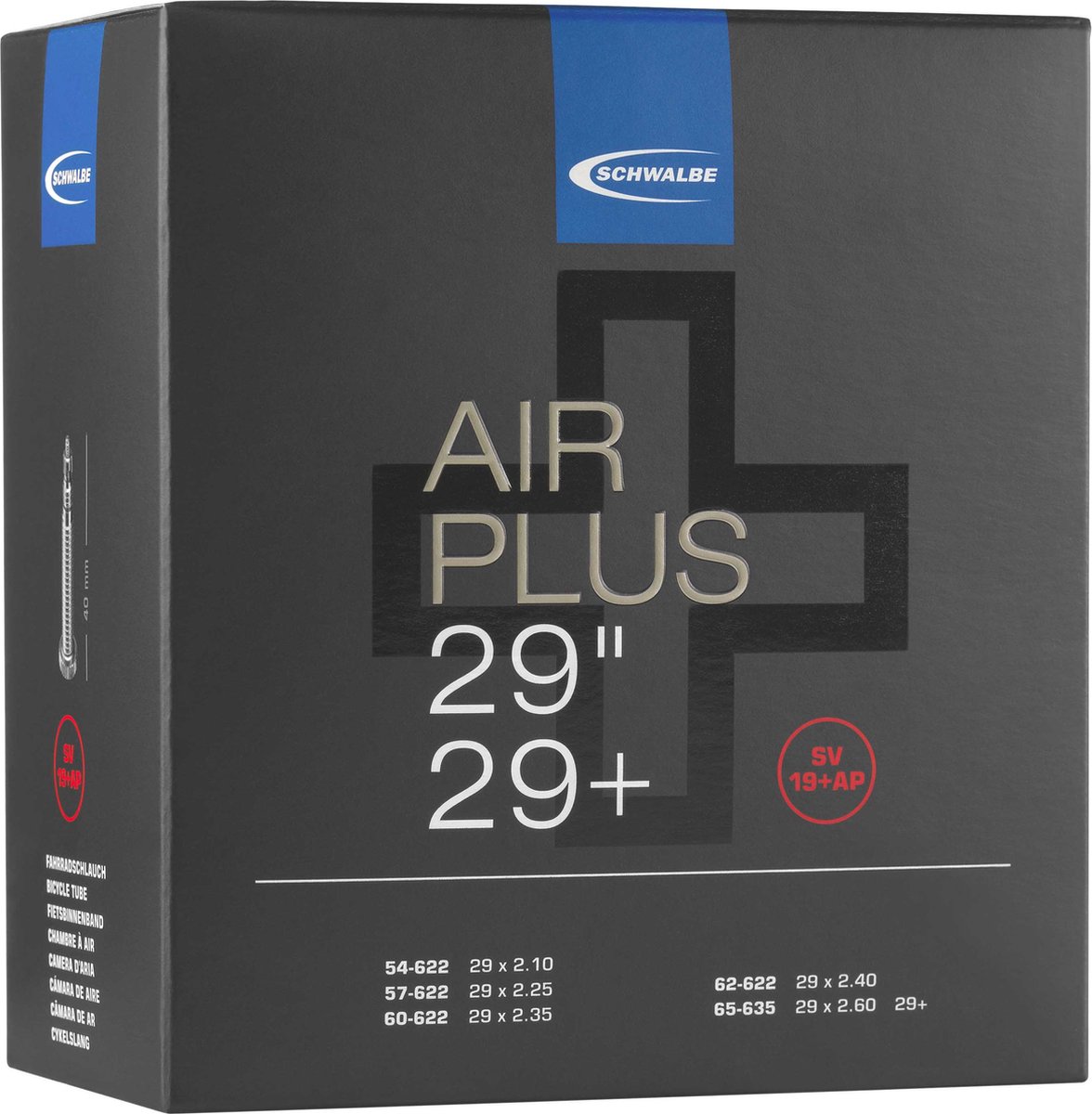 Binnenband Schwalbe SV19+AP Air Plus 28/29 / 54/65-622 - 40mm ventiel