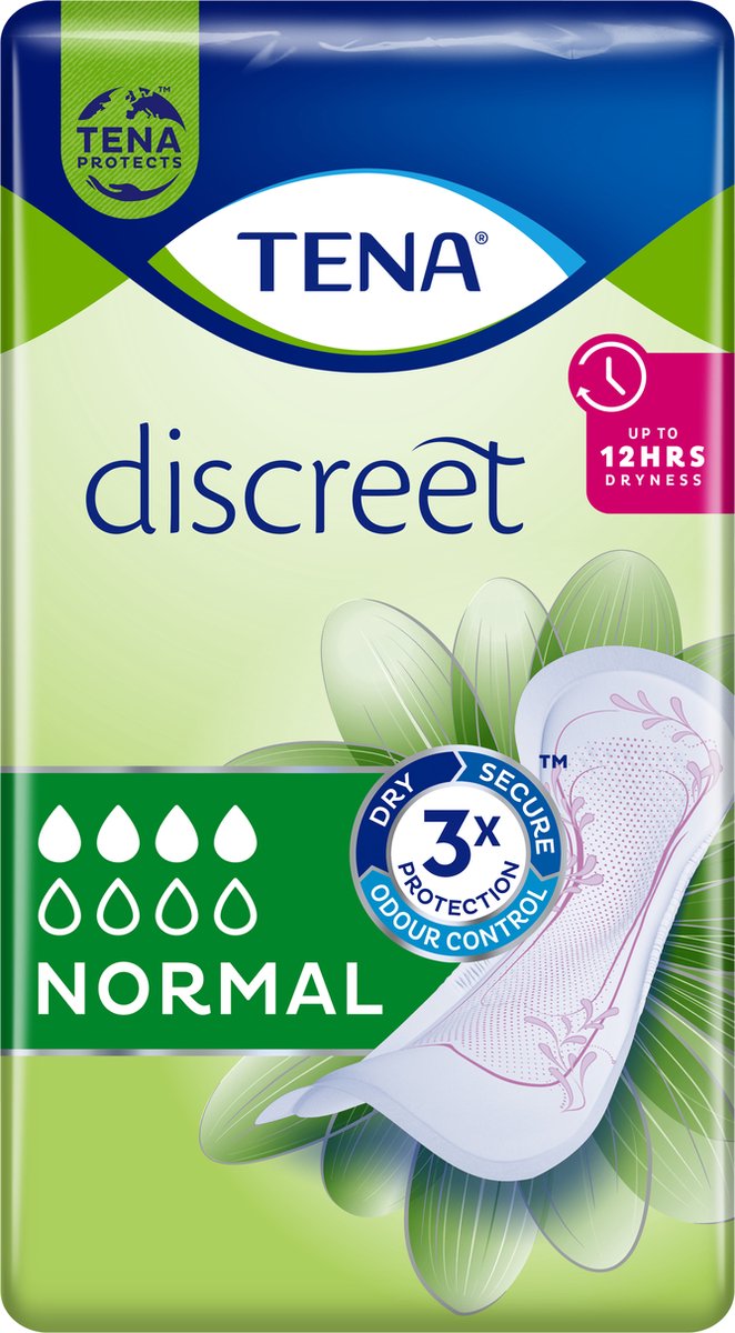 Goedkoopste 3 pakken TENA Discreet Normal - 72 inleggers TENA Lady normal