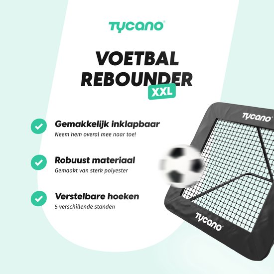 Athleticx Rebounder Voetbal Pro - 124 x 124 cm - Rebounder réglable
