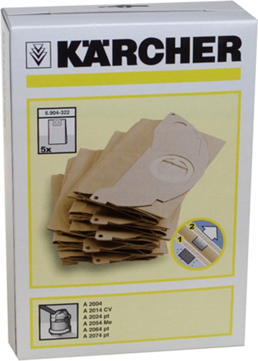 x5 sacs aspirateur KARCHER A 2064 PT