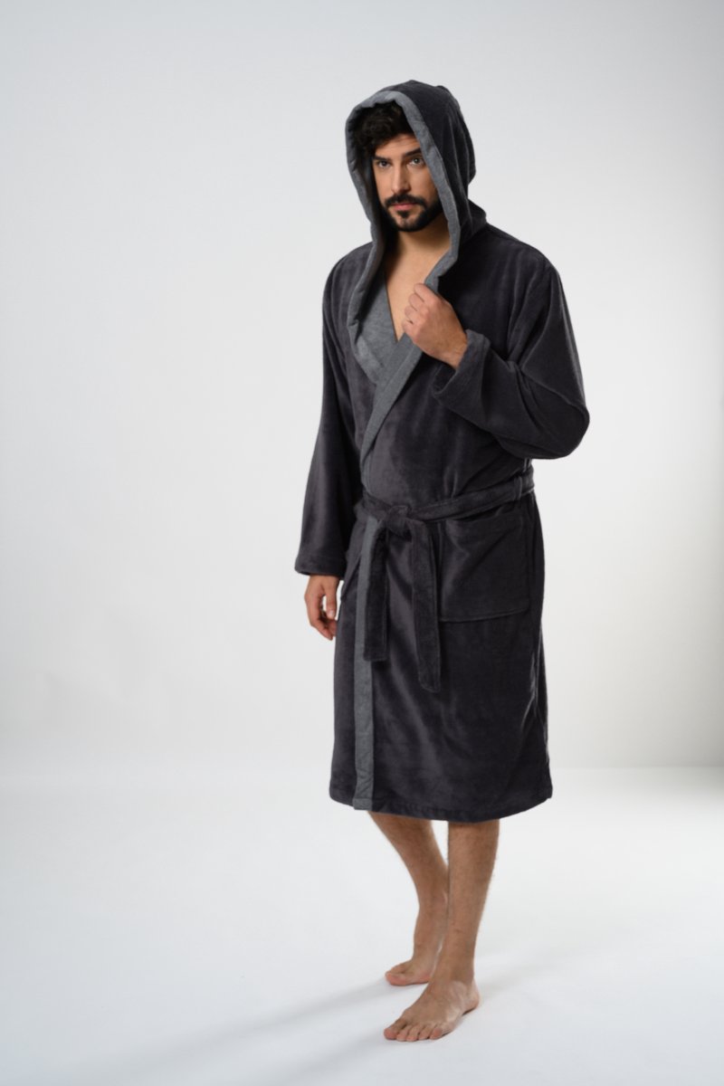 Belmanetti Badjas Heren Bamboe Velours Double Face Luzern 6557/817 Graystone L