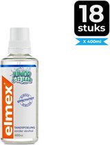 Elmex Junior Bain de Dents au Fluorure d'Amine 6-12 Ans 400 ml - Pack économique 18 pièces