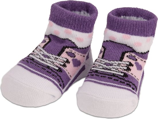 BRUBAKER 4 Paar Babysokken voor Meisjes 0-12 Maanden - Babyshower - Cadeau - Baby Geschenkset voor Pasgeborenen in Geschenkverpakking met Strik - Leuke Sneaker Roze — afbeelding 4