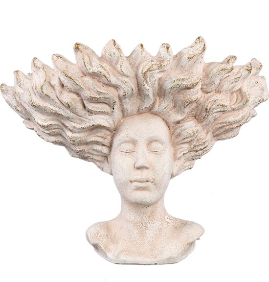 PTMD Kimbere Cream ciment visage en forme de statue hair S