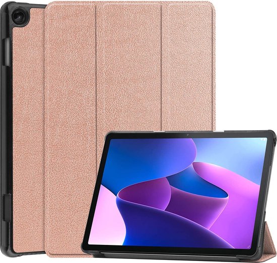 Lenovo Tab M10 (3e génération) Cover Book Case Case Luxe Trifold Cover - Lenovo Tab M10 (3e génération) Case Bookcase - Or Goud