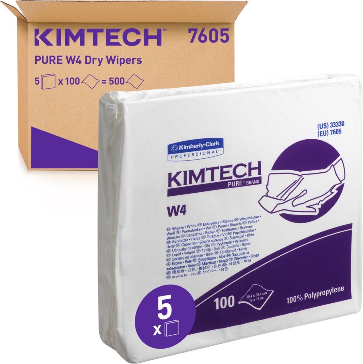 Goedkoopste Kimberly Clark Kimtech Pure Poetsdoeken doos 5x100st