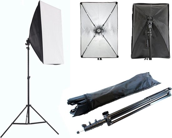 Fotostudioset - Complete Set met Draagtas - Wit/Zwart - 3-in-1 Fotostudio