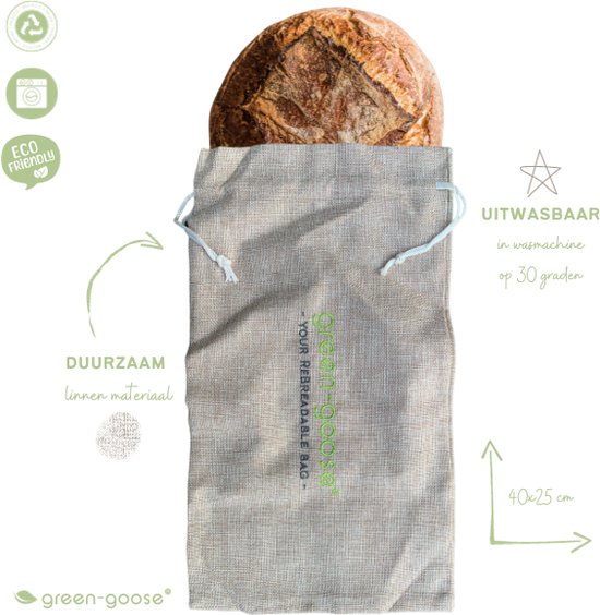 OTIX Herbruikbare Broodzak - voor Zelfgebakken Brood - Katoen - Beige