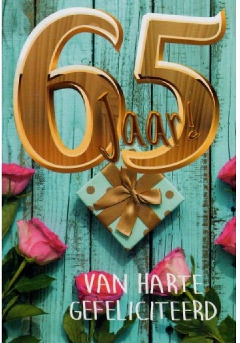 65 jaar! Van harte gefeliciteerd met je verjaardag! Een mooie kaart met