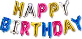 Happy Birthday Slinger voor Verjaardag - Folie Ballonnen 13 stuks Grote Letterballonnen - Multi Kleur - Lettergrootte ~10 x 33 cm