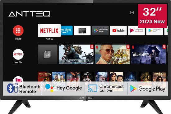 ANTTEQ AG32H3 - 32 inch - Smart TV - HD Ready - 2023