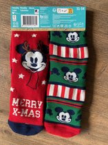 Disney kerstsokken voor kinderen - Mickey Mouse sokken - Multipack - Maat 27-30