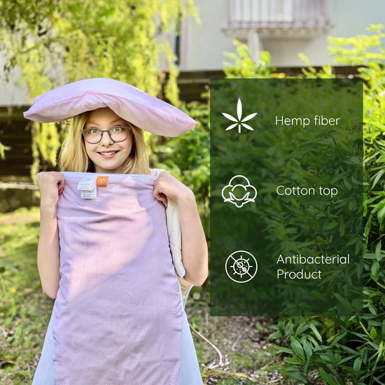 DevoHome Couverture bébé en fourrure de chanvre 100x100 cm - Fourrure de chanvre et coton - Couverture de berceau - Couverture bébé - Couverture bébé pour berceau - Bio & écologique - Hypoallergénique - Rose