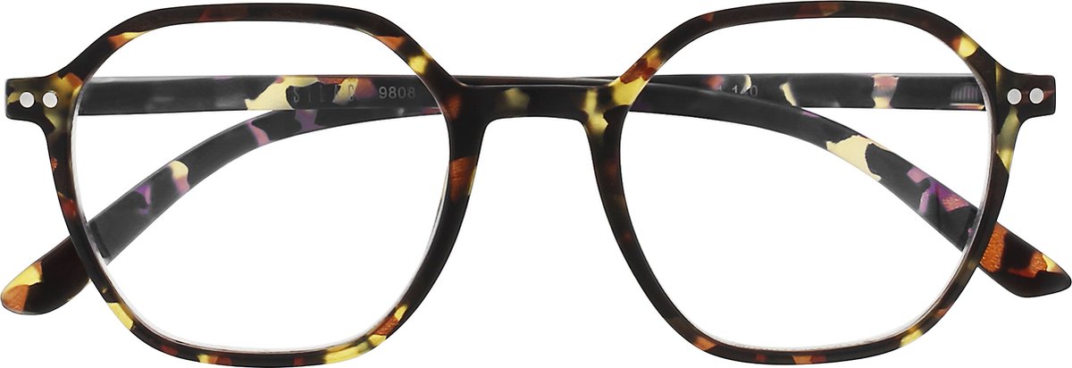 SILAC - Model JULIA 7808 - Zeshoekige leesbril sterkte +2,00 - UV400 bescherming tegen het blauwe licht - Bruin