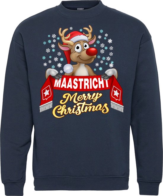 Kersttrui Maastricht | Foute Kersttrui Dames Heren | Kerstcadeau | MVV supporter | Navy | maat XL