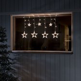 Set van 2 Lichtgordijnen voor buiten - 7 sterren - Extra warm wit - 0.9 meter - 77 LEDs - Kerstverlichting - Raamverlichting