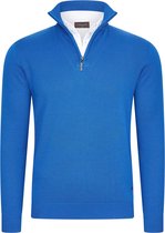 Cappuccino Italia - Heren Trui Pullover Zip Mock - Blauw - Maat M