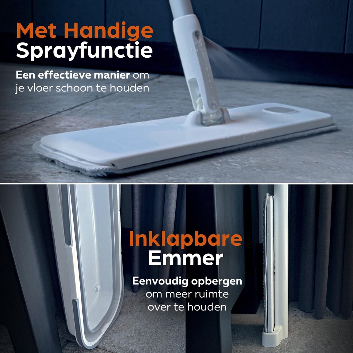 Cleanly Mop Set met sprayfunctie - efficiënt & ruimtebesparend