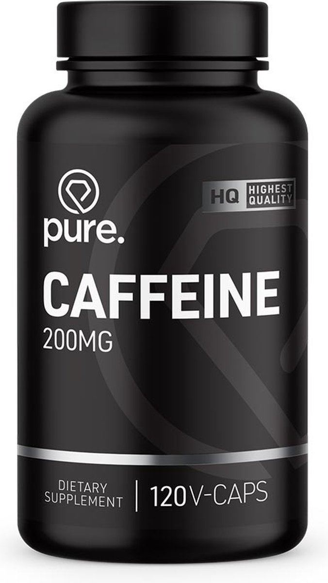 Goedkoopste PURE Caffeine - 120 V-Caps - 200mg - pillen - cafeïne - vegan capsules